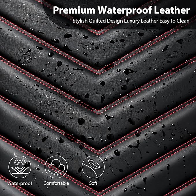 CAR PASS 3D Foam Faux Leather Car Seat Covers Front Seats,Waterproof Leather Front Seat Cover for Car,Universal Fit for SUV T