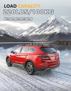Tuyoung 220lbs Lockable Roof Rack Cross Bars Compatible with Hyundai Santa Fe 2013 2014 2015 2016 2017 2018 (with Flush Side Rails) Aluminum Roof Rails Crossbars Bars Rooftop Cargo Carrier Luggage