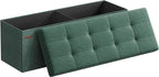 SONGMICS MAZIE Collection - 43 Inches Folding Storage Ottoman Bench, Ottoman Foot Rest, End of Bed Bench, Storage Chest, Load