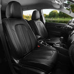 FREESOO Black Car Seat Covers Full Set, Universal Leather Seat Covers for Cars Trucks SUV, Waterproof Car Seat Cover Back Sea