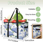 Reusable Grocery Bags Heavy Duty Shopping Bags Foldable Large Tote Bags with Long Handles & Hard Bottom