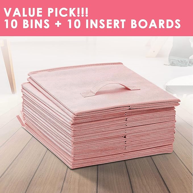 Criusia Storage Cubes- 11 Inch Cube Storage Bins for Organizing Shelves - Nursery Closet Organization Bins for Clothes Blanke