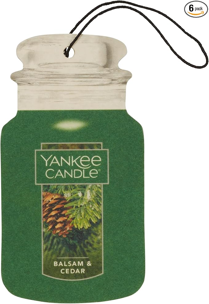Yankee Candle Paper Car Jar, Balsam & Cedar (Pack of 6)