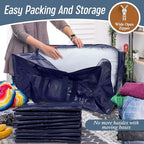6 Pack Extra Heavy Duty Large Moving Bags with Strong Zipper & Comfortable Handles, Sturdy & Durable Clothes Storage Bags Tot