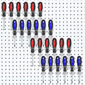 Ripeng 4 Pieces Pegboard Screwdriver Holders Peg Board Organizer Accessories Multi Ring Tool Holders Six Tool Organizer Racks