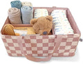 Tiny Twinkle Diaper Caddy Organizer | Foldable Baby Storage Basket with Removable Divider | Waterproof & Mess-Proof Fabric, P