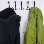 Dseap Wall Mounted Coat Rack - 5 Tri Hooks, Heavy Duty, Stainless Steel, Metal Coat Hook Rail for Coat Hat Towel Purse Robes 