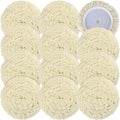 12 PCS Wool Buffing Polishing Pads 7 Inch, Natural Wool Cutting Pads with Hook and Loop Backing Compound & Polishing for Automotive Car Boats Glass Furniture Repair