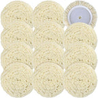 12 PCS Wool Buffing Polishing Pads 7 Inch, Natural Wool Cutting Pads with Hook and Loop Backing Compound & Polishing for Automotive Car Boats Glass Furniture Repair