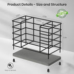 Toothbrush Holder with Quick Drying Mat—Toothbrush and Toothpaste Holders for Bathrooms—5 Slots Openwork Design Black Toothbr