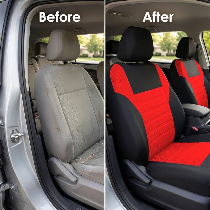FH Group Automotive Car Seat Covers Front Set Premium 3D Air Mesh Front Seat Covers, Airbag Compatible Universal Fit Interior