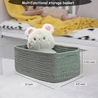 COMFY-HOMI 13" x 8.5" x 5.1"Storage Baskets for Organizing | Cotton Rope Woven Basket | Toy Storage Bin Box | Basket for Shel