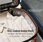 LeanTravel Premium Compression Packing Cubes for Travel - Suitcase Organizer Bags with Double Zipper & Breathable Mesh Panel 