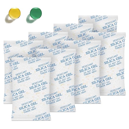 Silica Gel Packets – 50 Gram 35 Packs Desiccant Packs, Moisture Absorbers for Food Storage with Color Indicating, Food Grade 