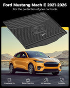 3W Ford Mustang Mach E Cargo Liner Fit for 2021-2025 2026, All Weather TPE Car Mats Custom TPE Fit Trunk Mat, Black (Trunk Base Upper Only)