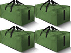 HOMESURE 4 Pack Large Strong Moving Bags with Zippers & Carrying Handles - Water-Resistant - Heavy Duty Storage Tote for Spac