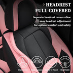 Coverado Seat Covers, Car Seat Covers Front Seats, Nappa Leather Seat Covers for Cars, Waterproof Car Seat Protector with Lum