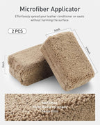 Fantasticlean 9PCS Car Interior Detailing Set, Microfiber Cloth & Applicator, Double-Head Detailing Brushes, Natural Bristles