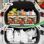 Reusable Grocery Bags Heavy Duty Shopping Bags Foldable Large Tote Bags with Long Handles & Hard Bottom