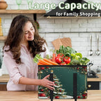 Reusable Grocery Bags Heavy Duty Shopping Bags Foldable Large Tote Bags with Long Handles & Hard Bottom