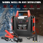 Jump Starter with Air Compressor,2000A Car Battery Jumper Starter 260 PSI Tire Inflator,6 in 1 Auto Lead-Acid Battery