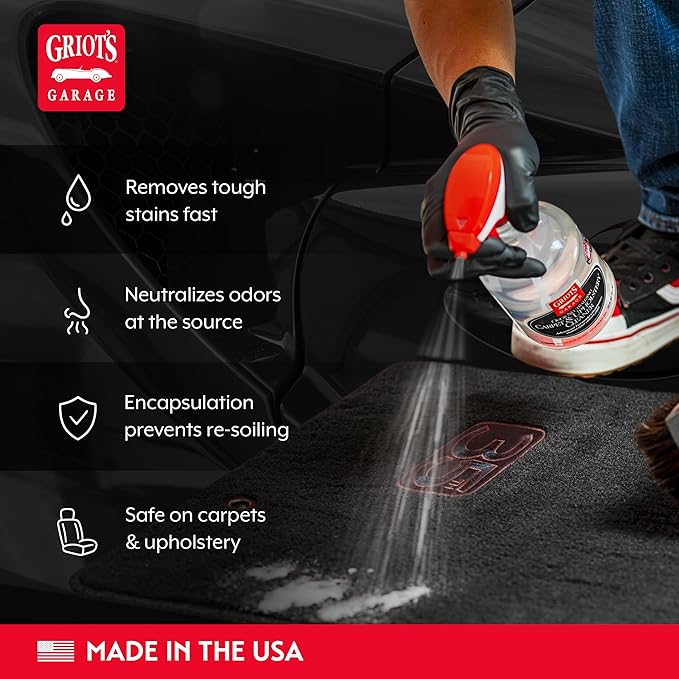 Griot's Garage Odor Neutralizing Carpet and Upholstery Cleaner for Car Floor Mats, Upholstery, Microfiber Seats, Household Fa