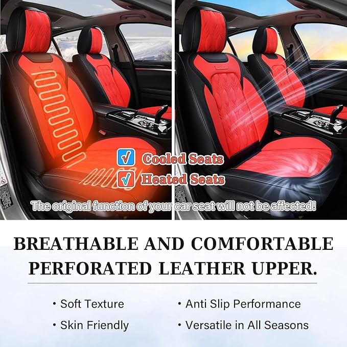 Coverado Car Seat Cover Full Set, Luxury Leather Seat Covers for Front and Rear, Waterproof Seat Covers 5 Seats, Car Seat Pro