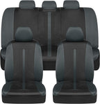 Motor Trend Black & Gray Car Seat Covers Full Set – Front Seat Covers & Rear Bench Seat Cover – Airbag Compatible, 60/40 Spli