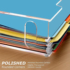 Clear File Box Hanging File Folder Organizer, Letter Size Portable Acrylic File Organizer Box with Handle, Filing Holder for 