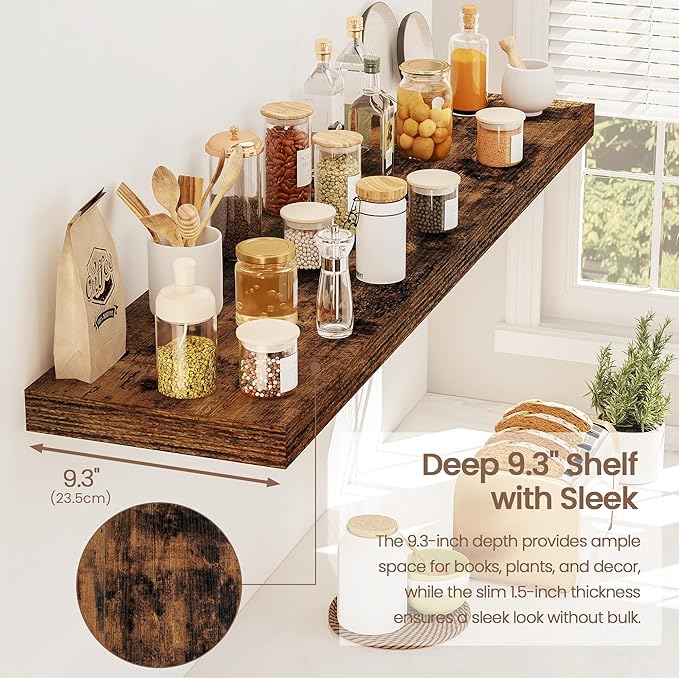 Vivelove Floating Shelves for Wall Mounted, 40 Inches Long Shelves, Display Shelf for Bathroom Living Room Kitchen Bedroom Of
