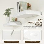 Deep Floating Shelves | 24 Inch White Floating Shelves Set of 2 | 12 Inch Deep Rustic Wood Shelves for Wall | 24" W x 12" D W
