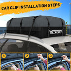 Rooftop Cargo Carrier Bag, WILDROAD 21 Cubic Feet 600D Ultra Anti-Tear Fabric Waterproof Car Roof Bag, Soft-Shell Roof Bag with Storage Bag, Anti-Slip Mat and 6 Door Hooks Fits Car with/Without Racks