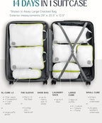 TRIPPED XL Compression Packing Cubes — 7-Piece Set for Checked Luggage | Extra-Large (15.7"×11"×4") + Large + Small + Tube + 
