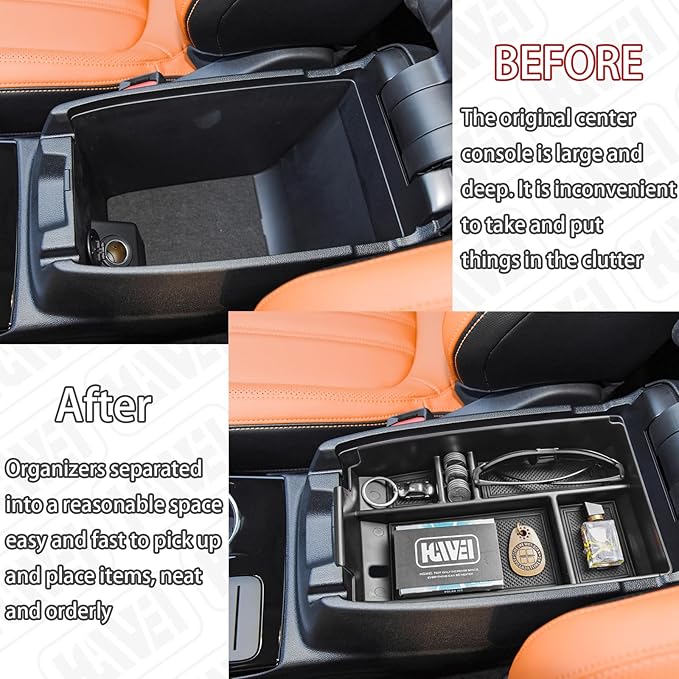 Center Console Organizer Tray Compatible with Ford Escape 2020-2026/Bronco Sport 2021-2026 Accessories, Insert Container ABS 
