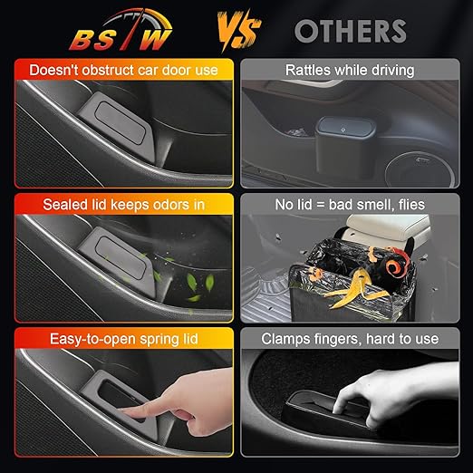 for Corolla Cross Trash Can for 2022-2025 Toyota Corolla Cross Small Car Trash Bin for Side Front Right Door Mini Trash Garbage Bin w/Lid for Toyota Accessories (Corolla Cross Right Side)