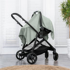 Comfy Cubs Baby Car Seat Cover - Soft, Breathable Bamboo Rayon and Muslin Cotton Blend - Lightweight Canopy for Sun, Bug, and
