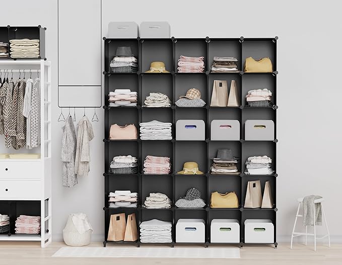 HOMIDEC Closet Organizers and Storage, 9 Cube Storage Organizer, Portable Closet Organizer Cubes Shelves for Clothes, Bedroom
