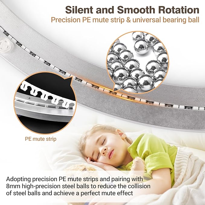 20 Inch Lazy Susan Bearing Aluminum Alloy Rotating Turntable, Non - Slip Mute Metal Bearing Swivel Plate Hardware for Dining 