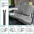 FH Group Car Seat Covers PU Leather 3 Row Car Seat Covers 7 Seater, Airbag Compatible and Split Bench - Fit Most Car, Truck, 