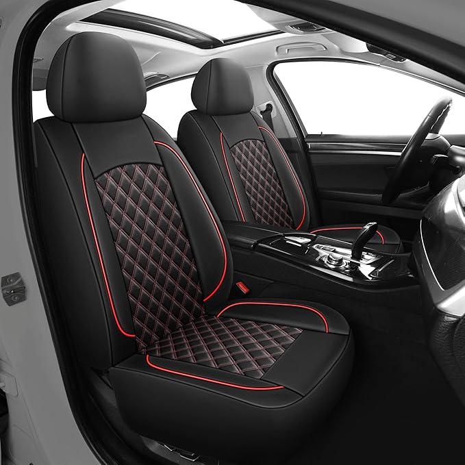 Leather Car Seat Covers,Breathable and Waterproof Napa Leather Automotive Seat Cover, Universal Interior for Cars, Sedans, SU