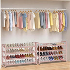 Large Shoe Rack 8 Tier Shoe Organizer, Heavy Duty Metal 4-Tier Stackable Shoe Storage Vertical Shoe Rack for Closet Front Doo
