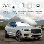 Front Windshield Sun Shade Foldable Car Front Window Sun Shade Windshield Shade Custom Fit for 2018-2025 2026 Volvo XC60 Block UV Rays Accessories Heat Keep Car Cooler