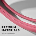 PIC AUTO Steering Wheel Cover, Sparkly Crystal Bling Glitter with Hot Pink Leather, Universal Fit 14.5"-15.5" Car Steering Wh