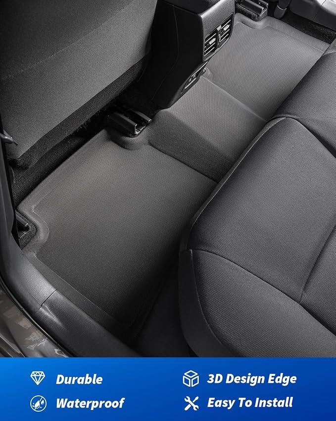 Car Floor Mats for Toyota Corolla 2020-2025 2026(Not for Hatchback or Cross), All-Weather XPE Accessories Custom Fit Carpet for Corolla 2026 2025 2024-2020 Gas Hybrid, Front Rear Cargo Black Liners