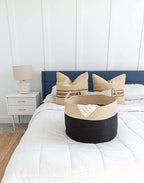 OrganiHaus Large Woven Storage Basket for Blankets and Toys 20" x 13" Inch, Rope Laundry Basket with Handles, Cushions & Pill