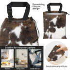 Car Trash Bag Large Hanging Can for Back of Seat, Cute Waterproof Car Garbage Bag for Vehicle, Travelling, Outdoor Cute Cowhide Print