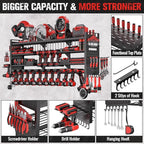 49.8" W Super Large Power Tool Organizer Wall Mount,4-Layer Heavy Duty Tool Storage with 18 Cordless Drill Holder,600 lb Capa