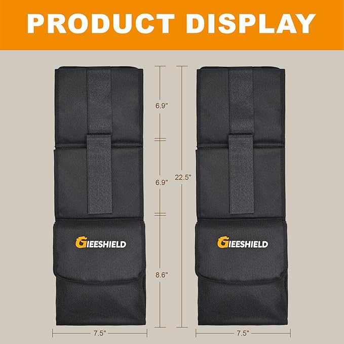 Truck Gun Rack（Set of 2）, Seat Back Gun Rack with Adjustable Straps, 600D Oxford Cloth, Universal Rifle Holder, PVC Coated, Secure Storage Pockets for Hunting Gear, Easy to Install Vehicle Gun Rack