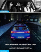 Dual Dash Cam Front and Inside 1080P Dash Camera for Cars IR Night Vision Car Camera for Taxi Accident Lock Parking Monitor 2