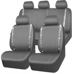 CAR PASS Bling Car Seat Covers Full Set, Shining Glitter Rhinestone Diamond Waterproof Faux Leather Interior Sets Universal Fit Automotive Glitter Crystal Sparkle Strips for Cute Women Girl, Gray